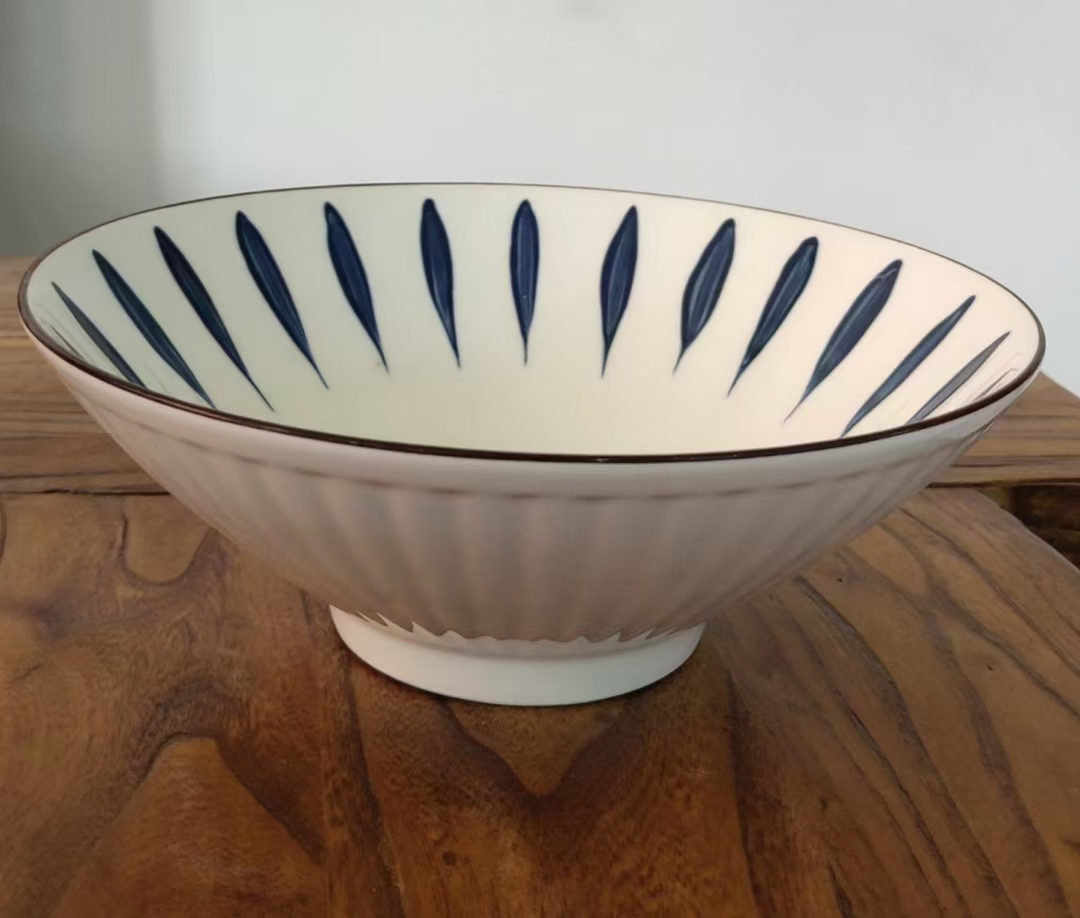 8.2"Salad Soup Bowl with Pad Prting Porcelainware Ceramics Tableware