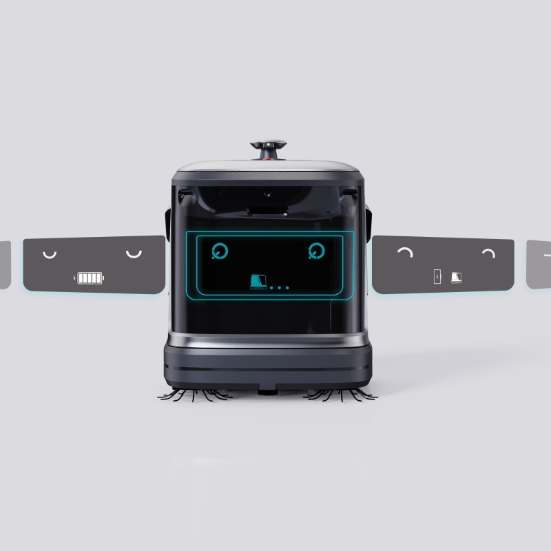 Interior Commercial Cleaning Robot with Function of Mopping, Vacuuming and Dust Mopping