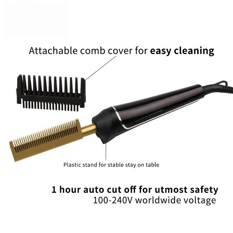 2 in 1 Hot Comb Straightener Electric Straightener Wet Dry Use Hair Equipment Hair Flat Irons Hot Heating Comb Hair Curler for Hair