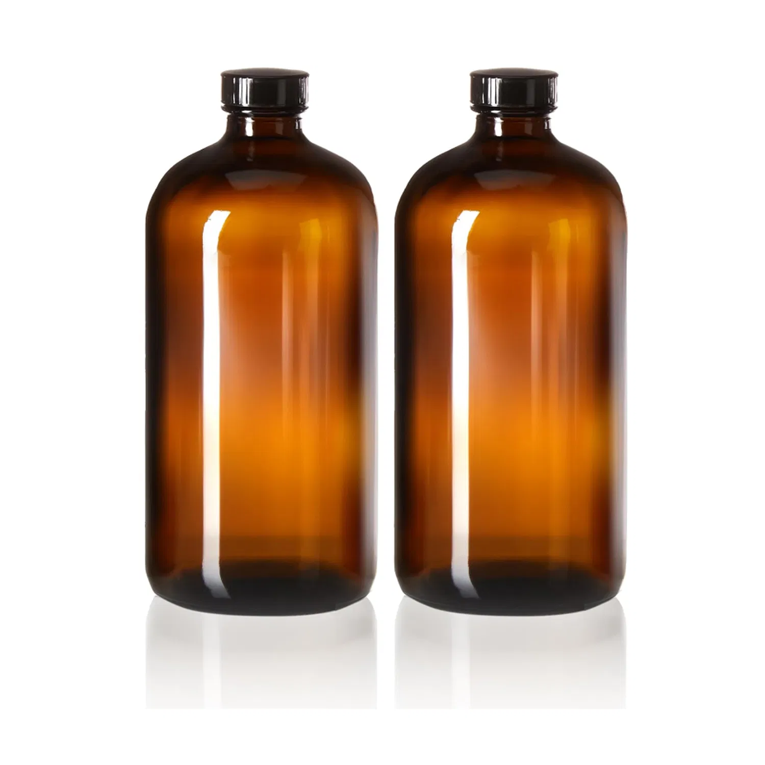 Premium 32oz Amber Boston Glass Bottle for Chemical Storage