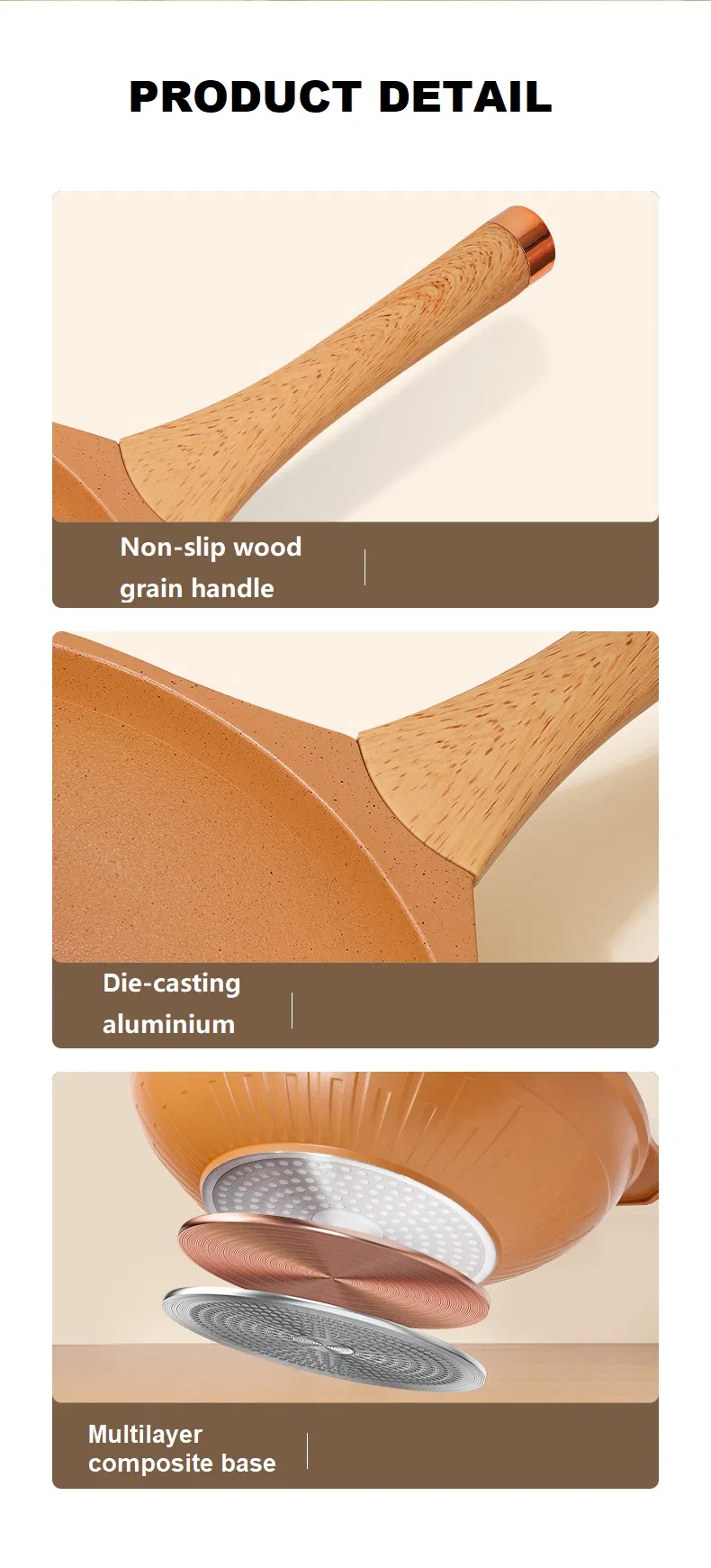 32cm Kitchen Appliance Aluminum Cookware Deep Frying Pan