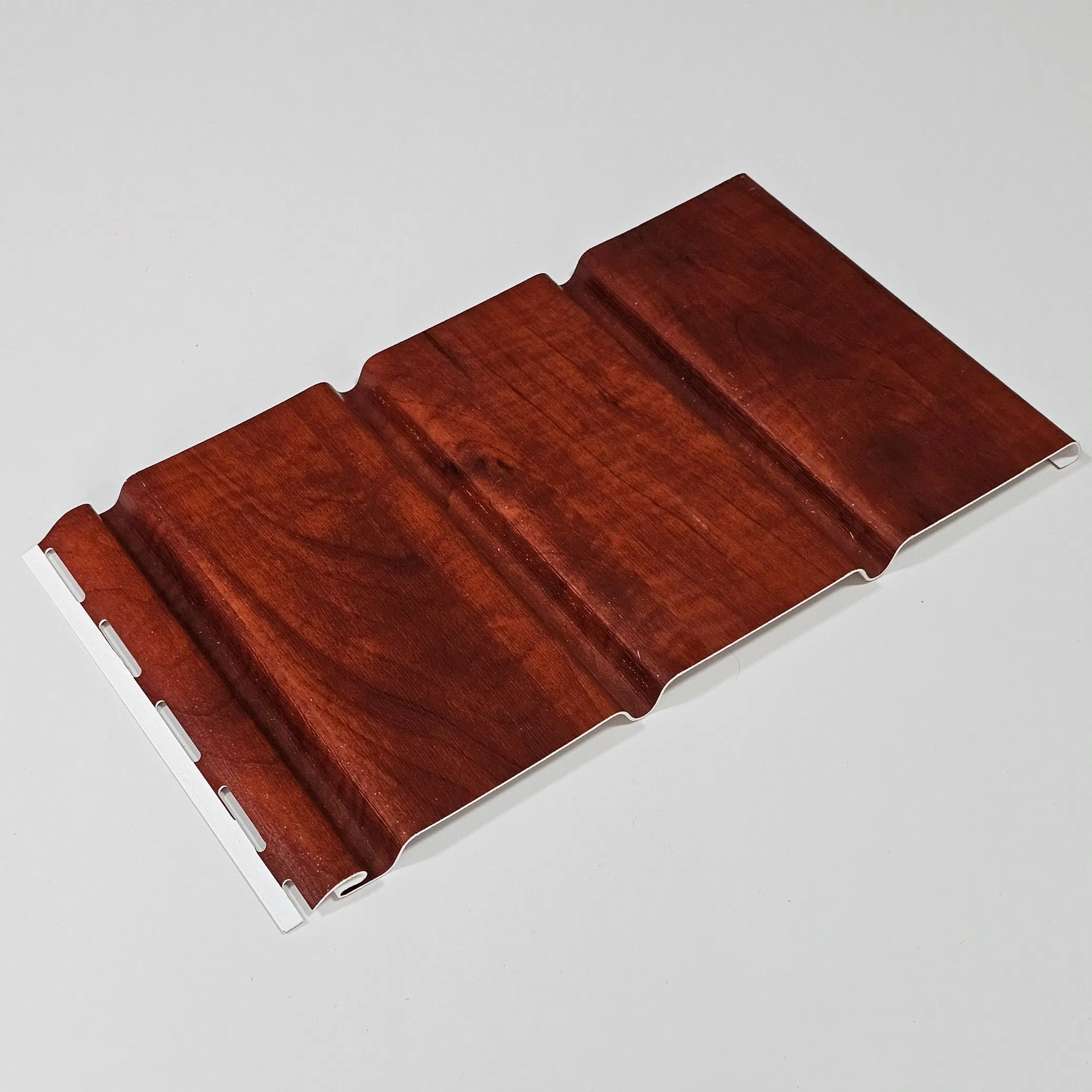 Premium Factory Supply Wooden Color Durable PVC Soffit Eave Ceiling Panel for Outdoor Space Eave Cladding Decor