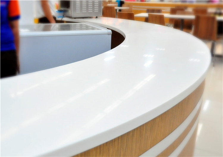Bathroom Pure White Acrylic Solid Surface Sheets Vanity Top