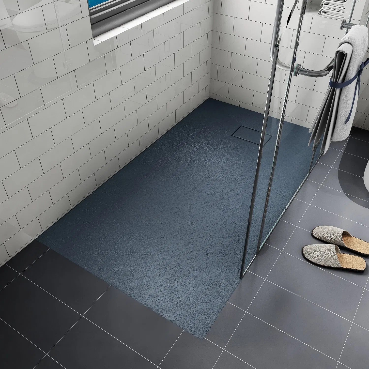 Black Color Bathroom Anti Slip SMC Shower Tray