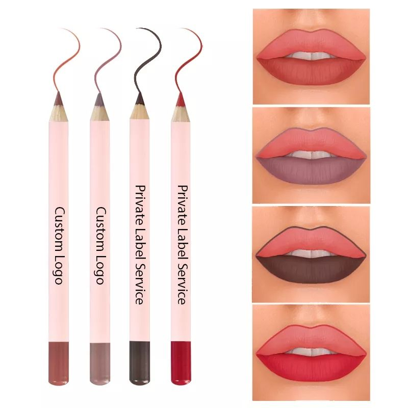 New Custom Your Own Brand Vegan Lip Pencil High Quality Long Lasting Lipliner Pink Lip Liner Pencils
