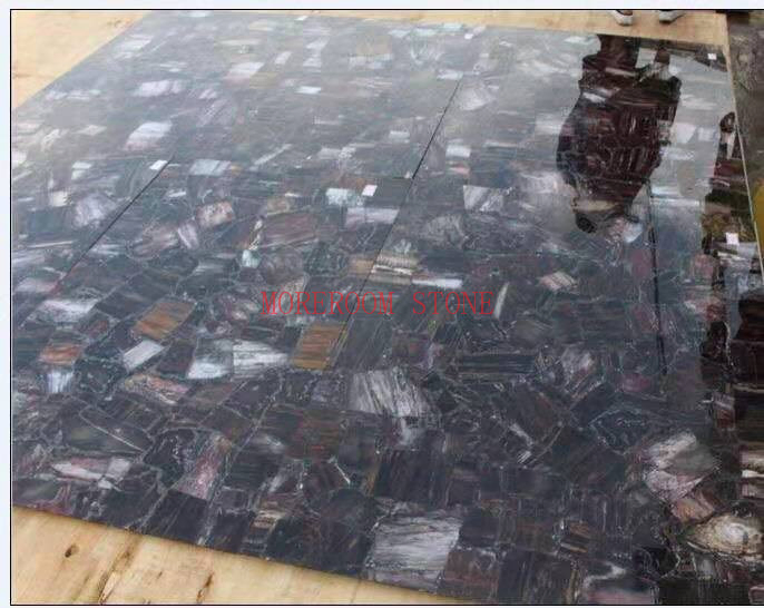 Semi Precious Stone Fossil Petrified Wood Stone Black