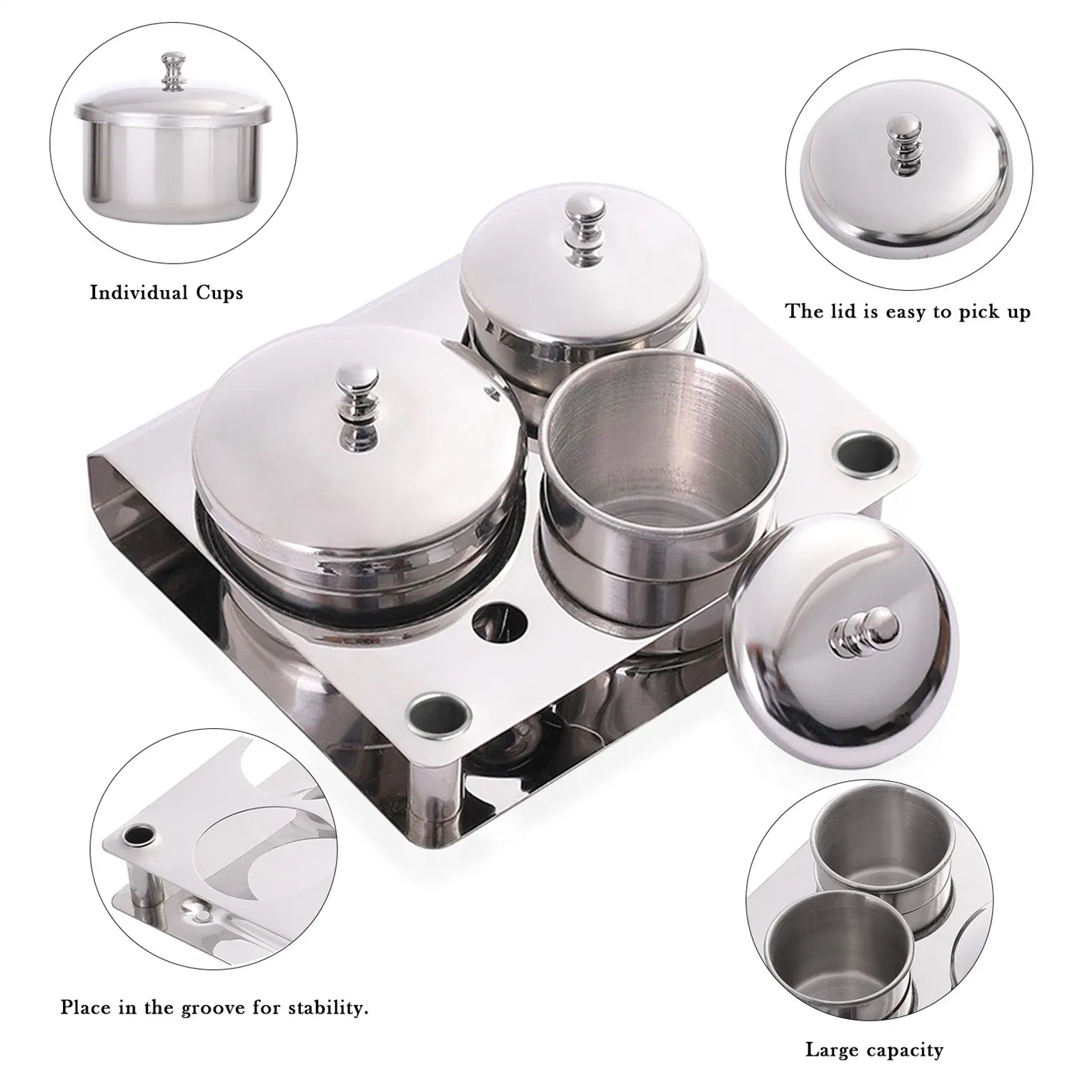 New Nail Stainless Steel Cup 3 Pieces Set Stainless Steel Cup Stainless Steel Liquid Cup Crystal Liquid Cup Disinfection Cup Disinfect Equipment Sterilizer