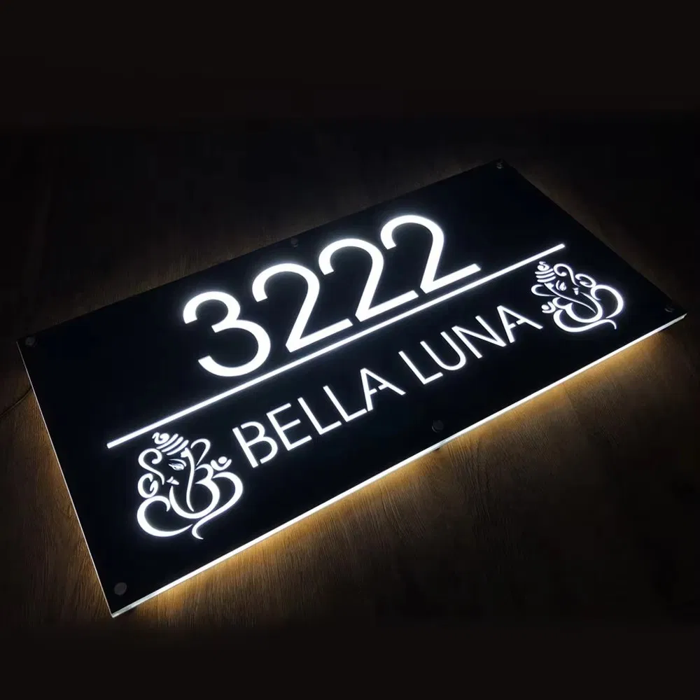 Manufacturer Light up Metal LED House Number Sign Outdoor Backlit Hotel Room Door Plate Home Signhouse Numbers Hotel Room Numbe