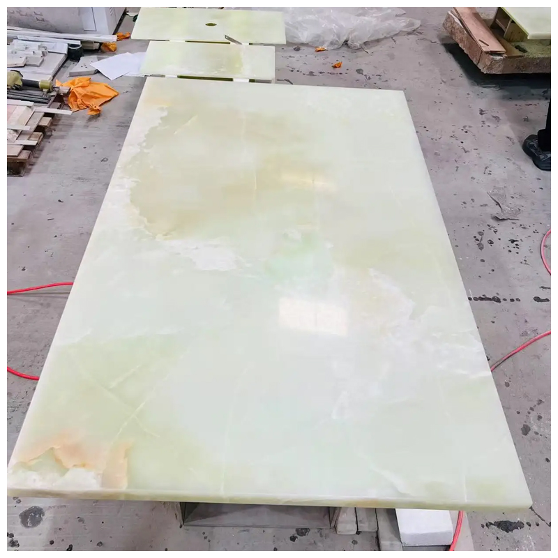 Green Onyx Marble Single Rectangle Sink Vanity Tops