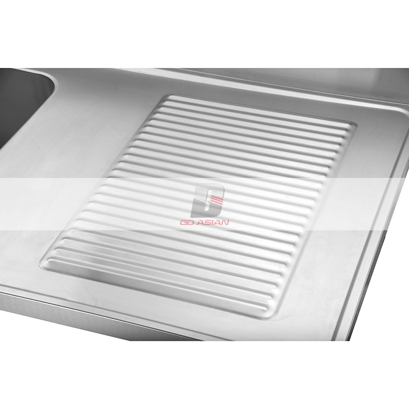 Left Double Sink L1600mm H950mm Commercial Kitchen Equipment Stainless Steel Kitchen Dishwasher Sinks