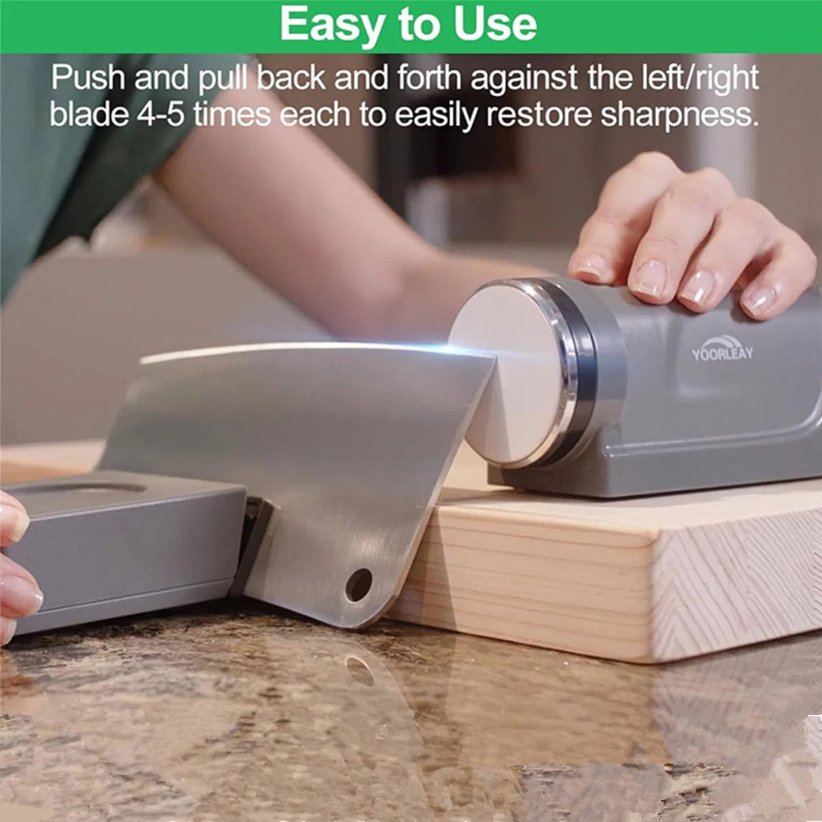 4AA Dry Battery Powered Electric Rolling Knife Sharpener Magnetic Adjustable Angle Fast Sharpening Kitchen Knife Grinder