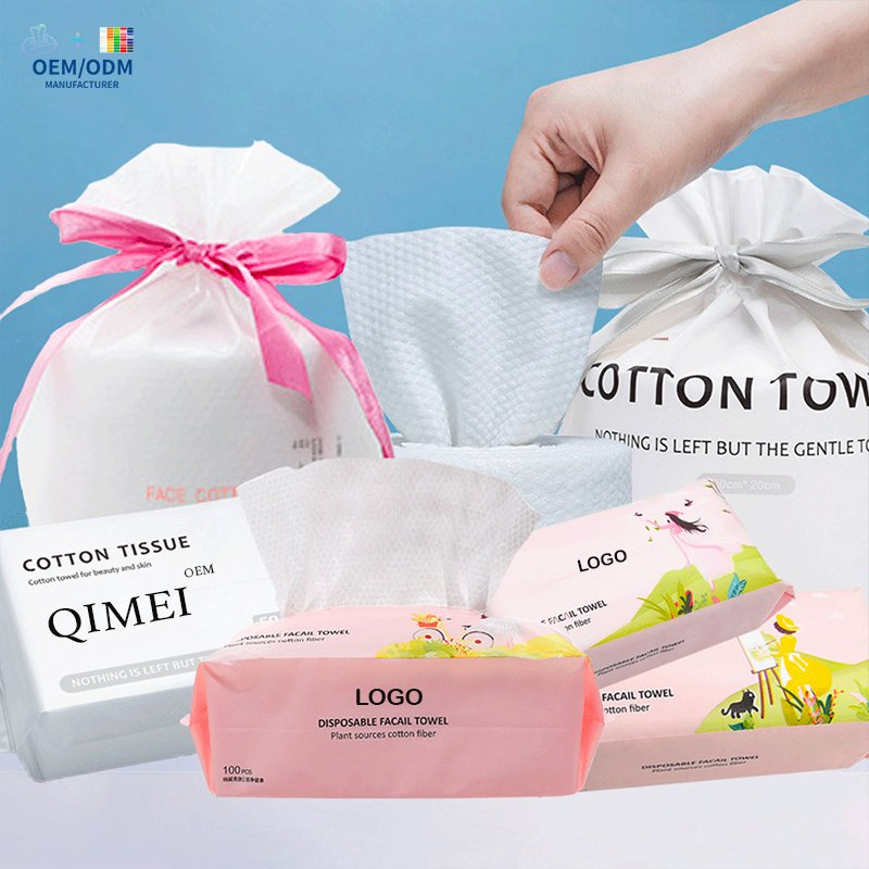 Customized Wholesales 100% Cotton Plant Fiber Disposable Face Towel Nonwoven Cotton Material Personalized Facial Tissue for SPA Use