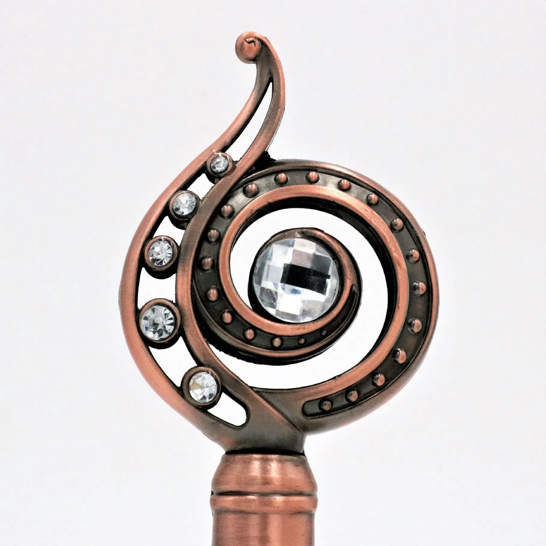 Rhinestone Zinc Alloy 19mm 28mm Iron Accessories Curtain Rod Heads