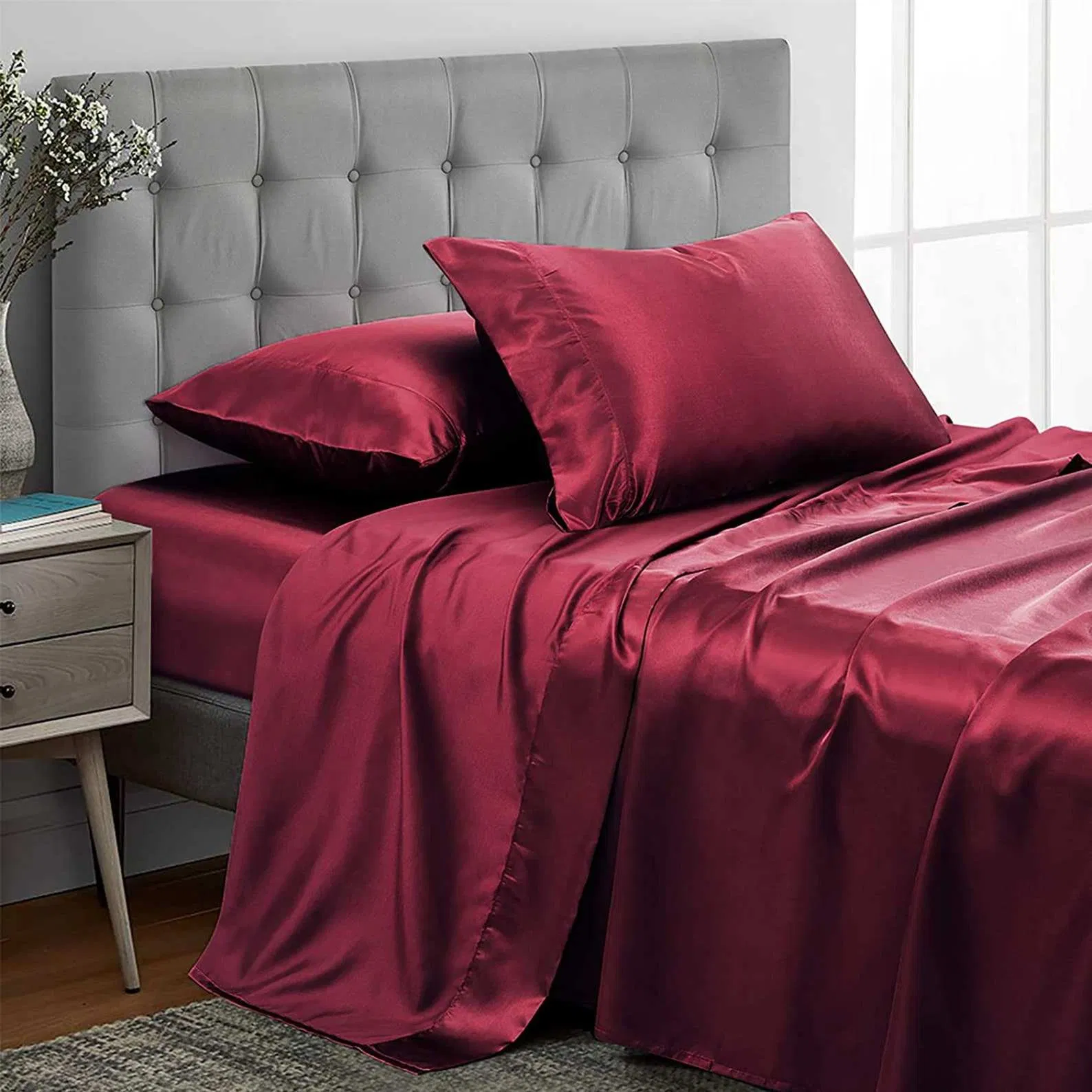 Oeko Tex 100 Certificate Wholesale Luxury 100% Mulberry Pure Silk 6A Grade 22mm Silk Duvet Cover Set Silk Bedding Sheet