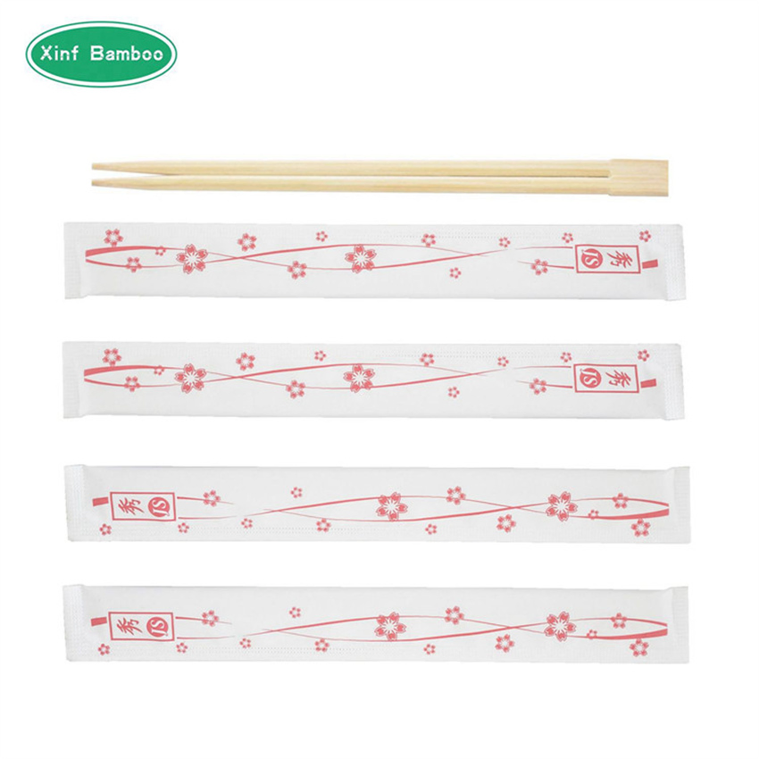 Custom Disposable Engraved Custom Logo Personalized Korean Sushi Paper Sleeves Cover Bamboo Chopstick