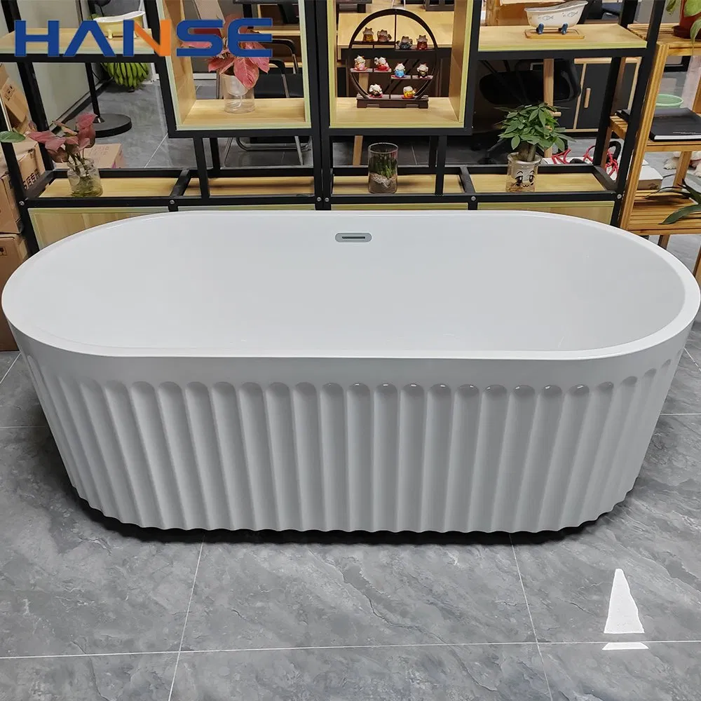 Белая овальная акриловая ванна Freestanding