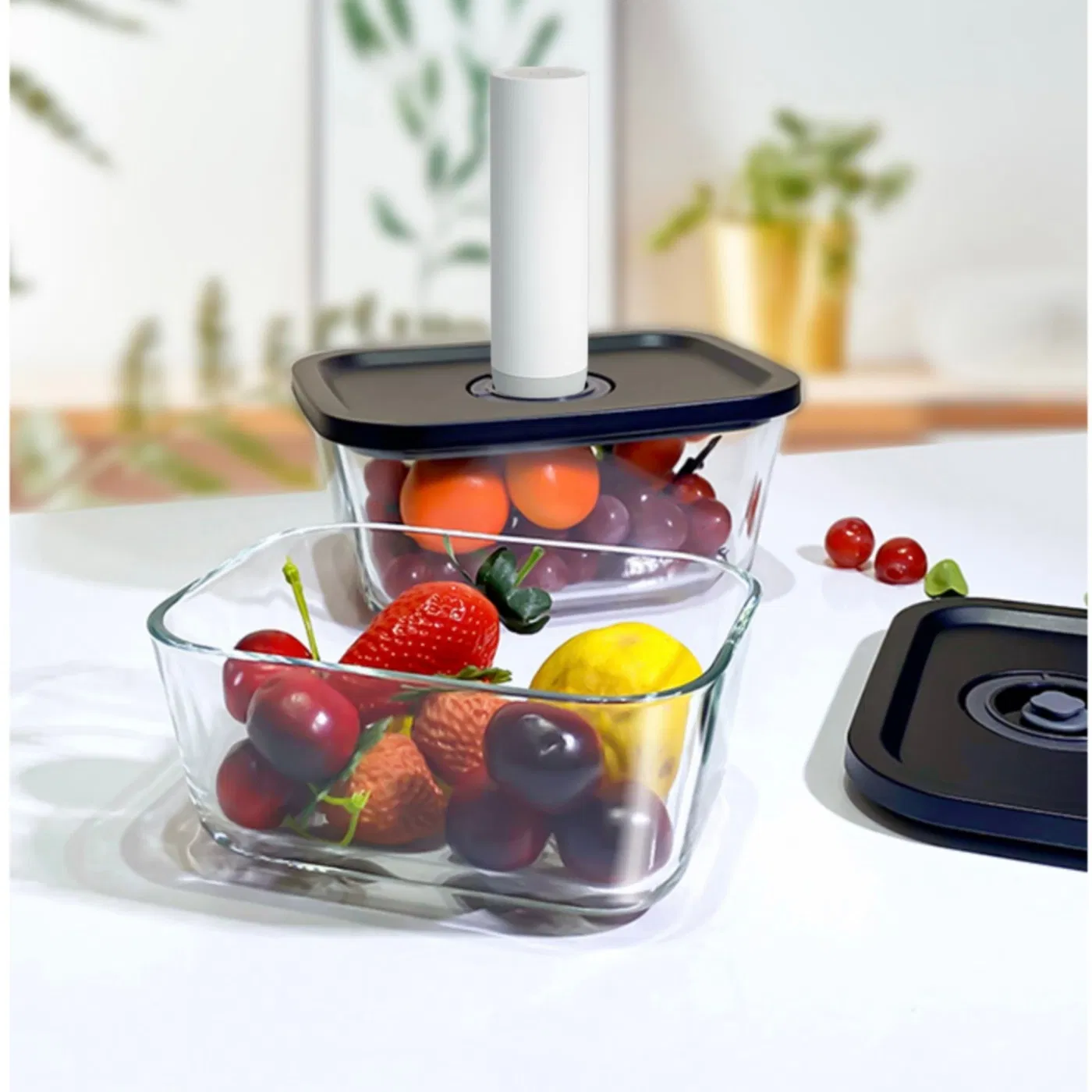 Silicone Sealing Ring Prevents Flavor Transfer Plastic Lid Lunch Glass Meal Prep Box