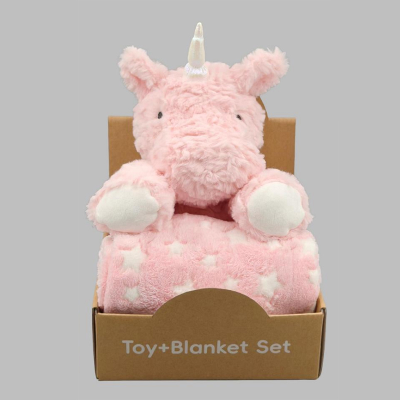 Wholesale Security Blanket Soft Lovey Unisex Lovie Baby Gift for Newborn Boys and Girls Snuggle Toy Stuffed Animal 24cm