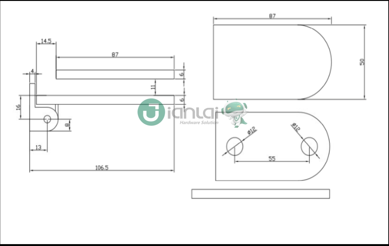Frameless Glass Door Top Clamp Patch Fittings Corner Clamp 90 Degree