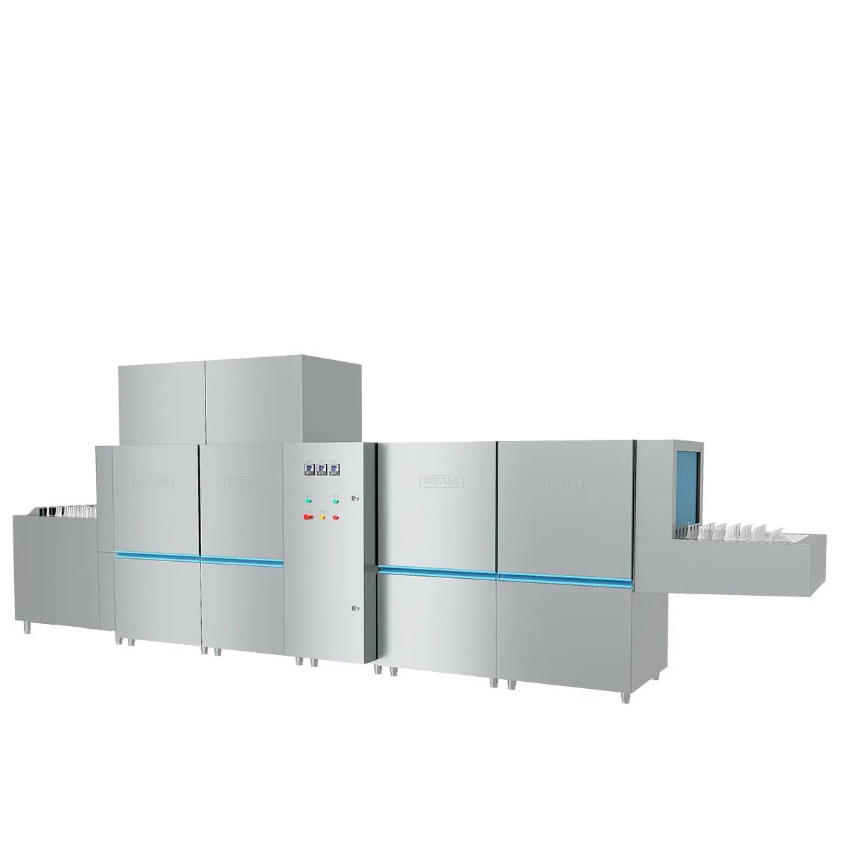 High Capacity Flight Commercial Dishwasher for High Volume Restaurant Kitchens