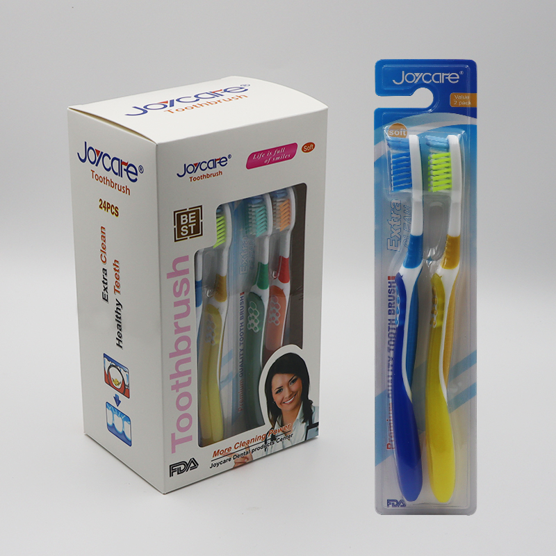 Travel-Friendly Adult Toothbrush with Cross Action Bristles and Tongue Scraper