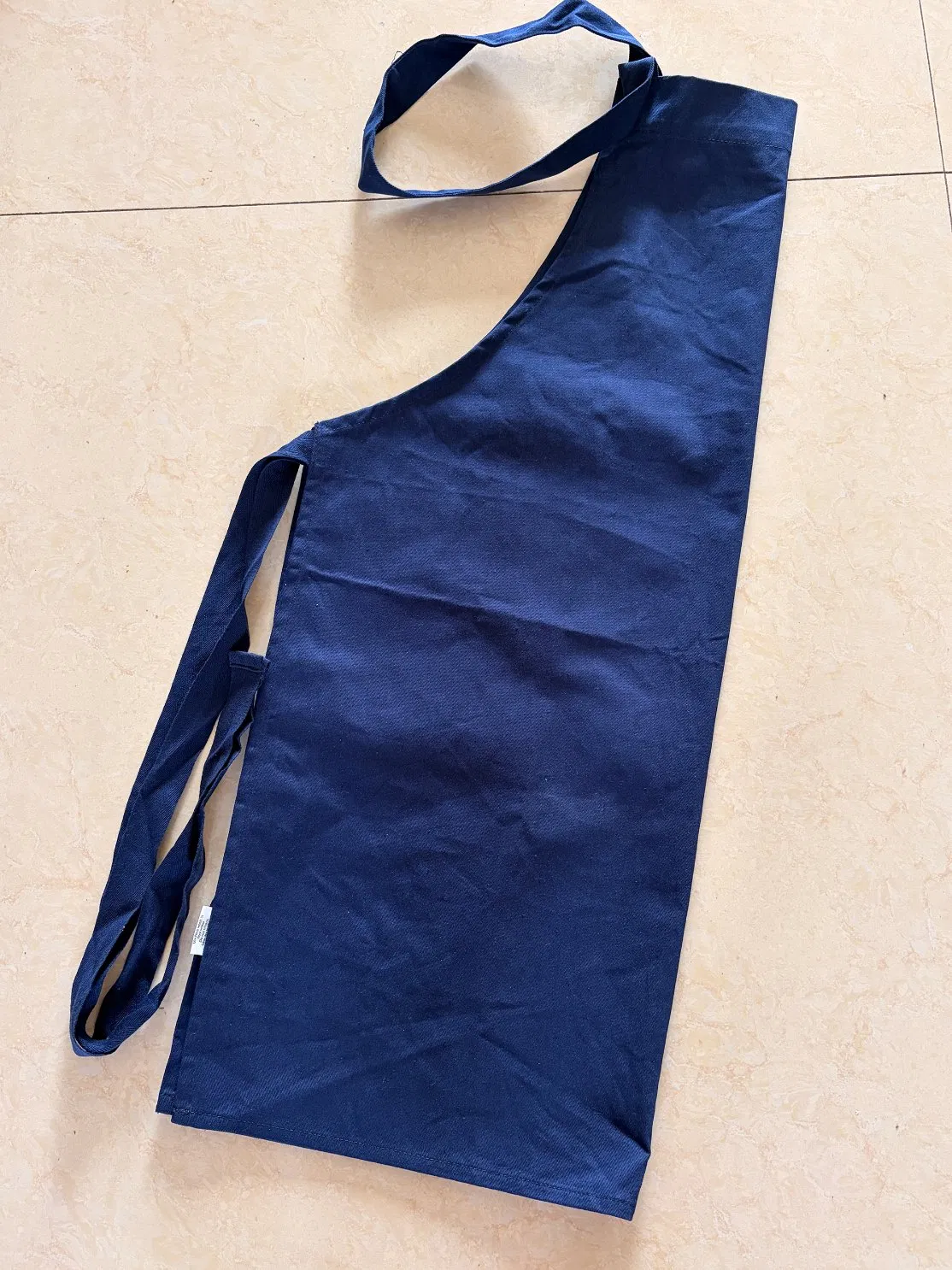 Cotton Twill Blue Bib Apron with Woven Belt Customized Logo Printed for Restaurant, Kitchen or Promotion