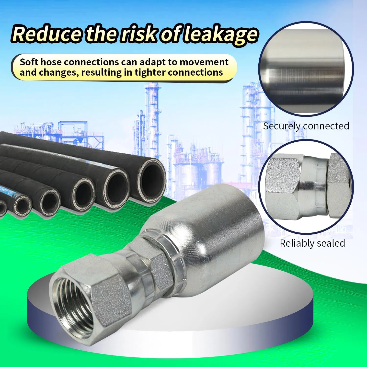Гидравлический фитинг 3/8" JIC 37°, поворотный, с цинковым покрытием