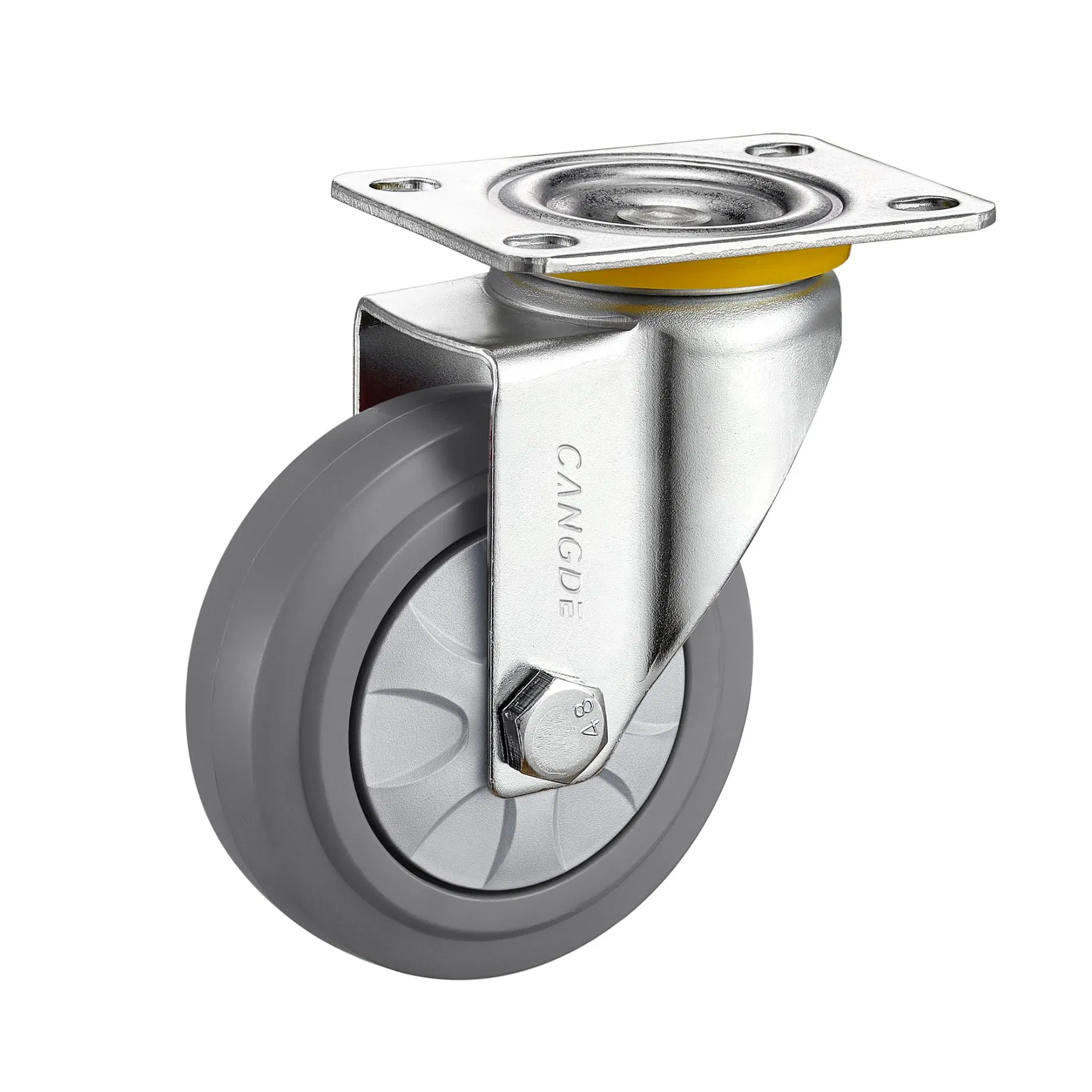 Brake Caster, Grey TPR Wheel Medium Load Capacity for Safe Parking