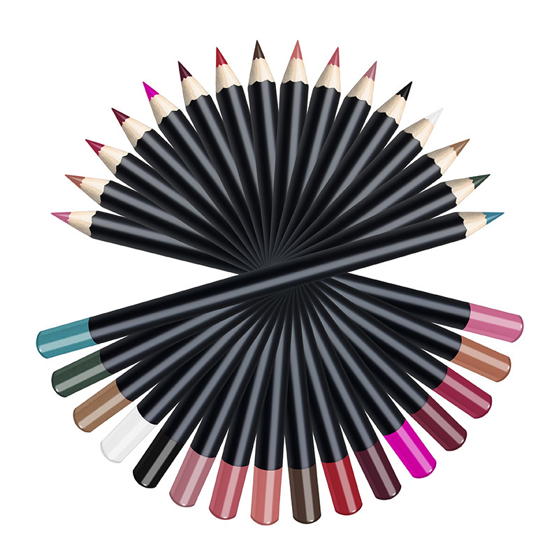 25 Color 3 in 1 Multi-Function Eyeliner Eyebrow Line Wooden Lip Pencil Lipstick Pen