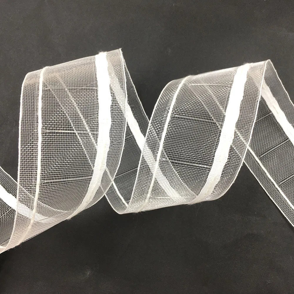 100% Polyester Curtain Wave Tape 75mm Transparent