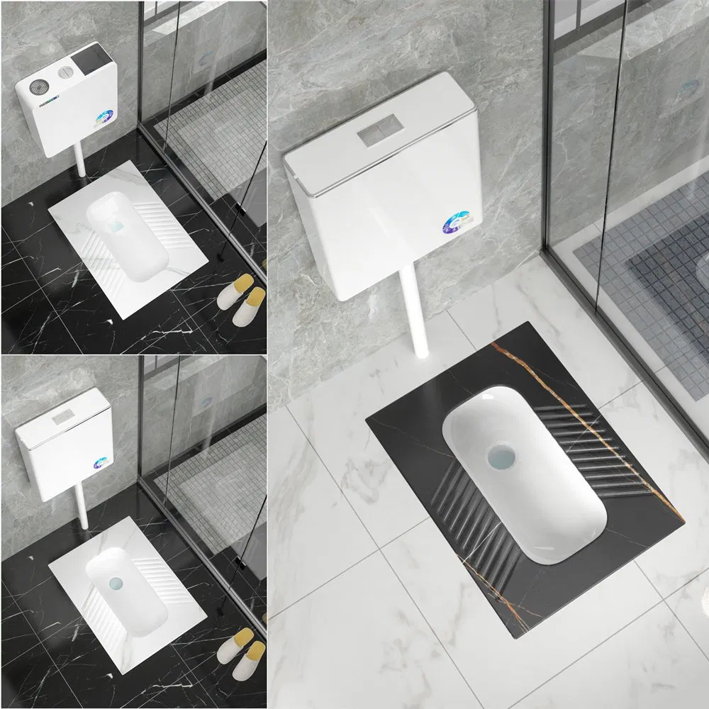 Random Pattern Multi Colors S-Bend Squat Toilet Pan One Piece Wc Pan Rock Slab Squatting Pan