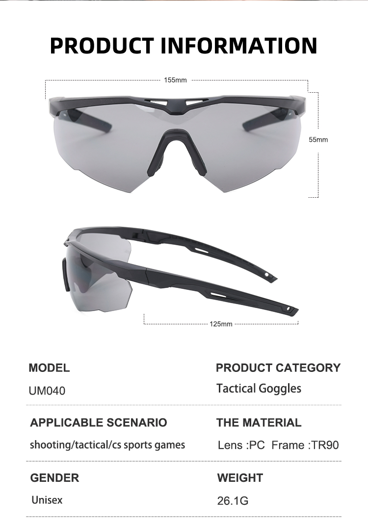 Hot Selling Eye Protection Sport Sunglasses High Impact Tactical Goggles Shooting Glasses
