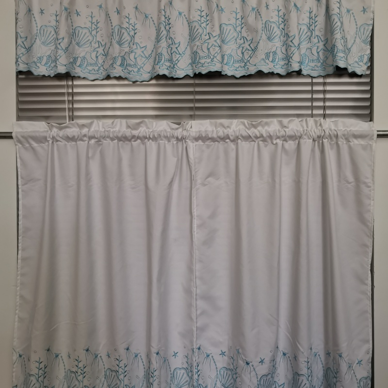 Rural Style 100% Polyester Digital - Printed 5818"+2836"/3p Kitchen Curtain Set Short Window