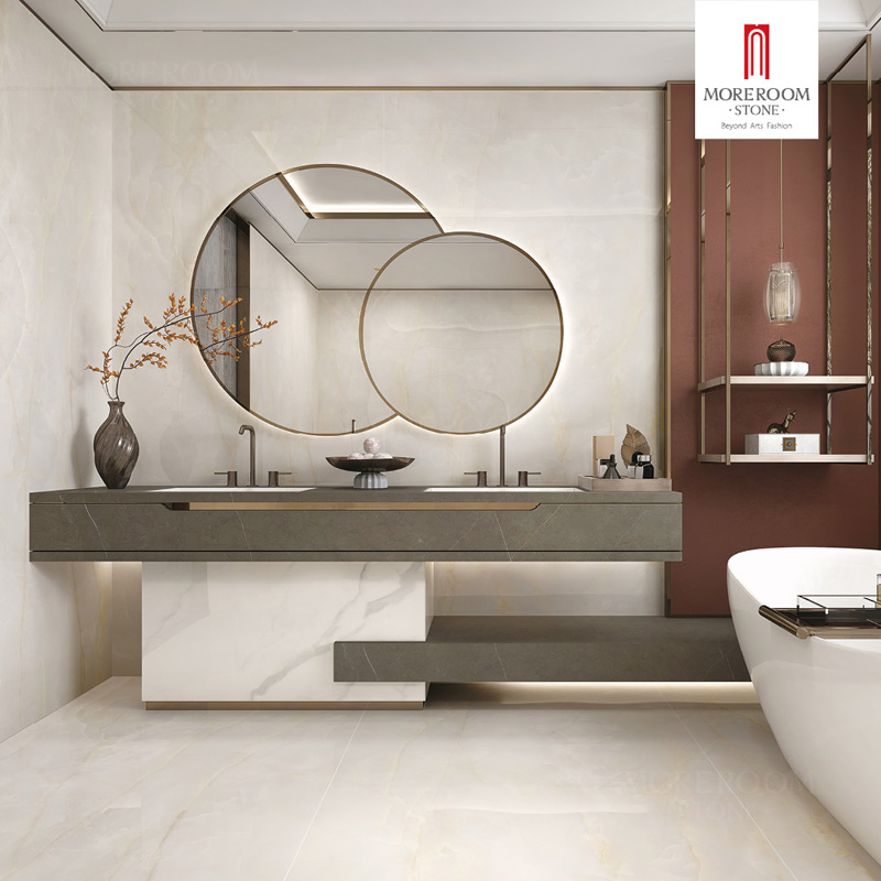 Porcelain Slab Snow White Marble Tiles for High End Flooring Wall Cladding
