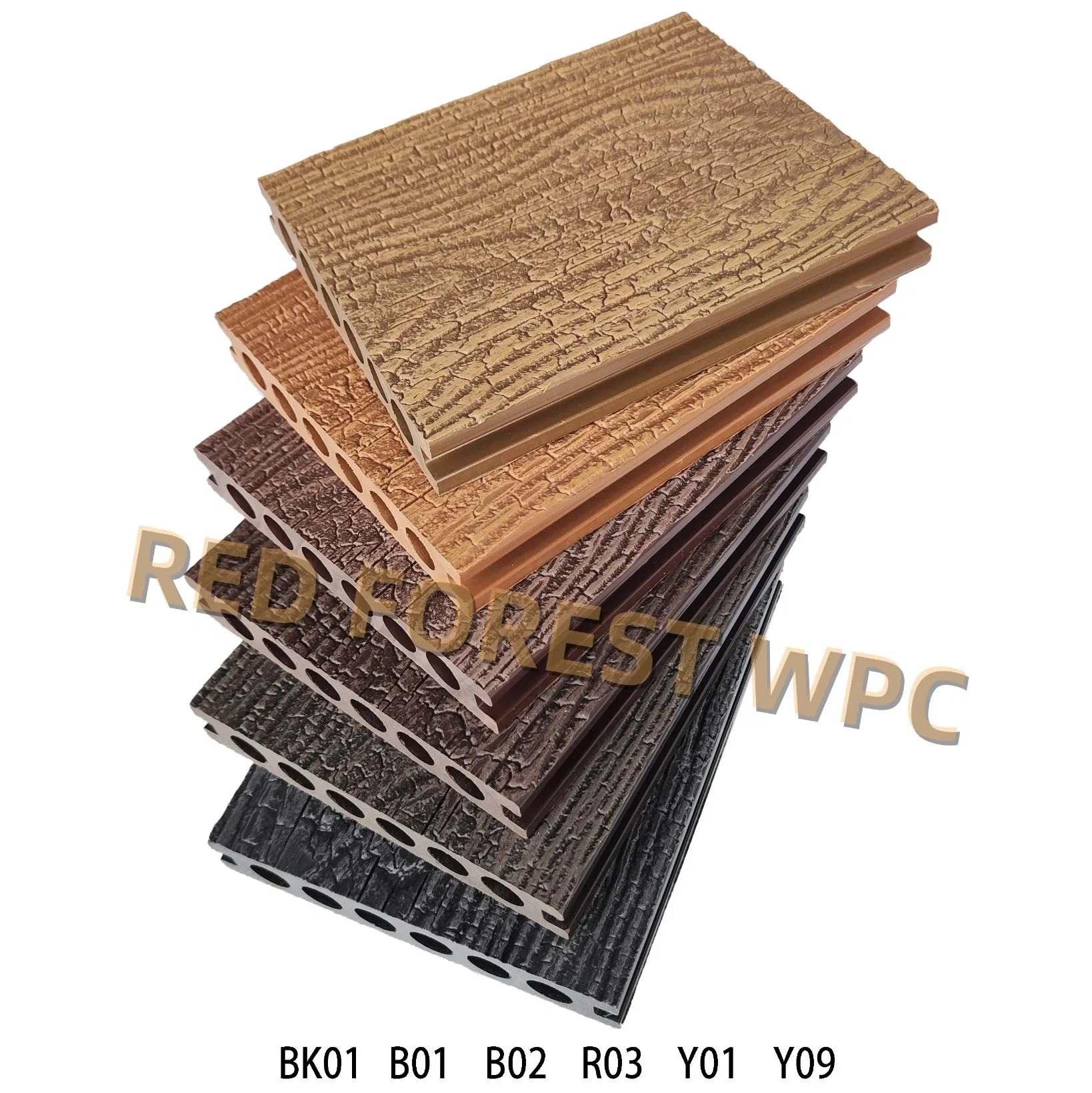 3D Wood Grain Wood Plastic Composite WPC Decking Flooring Panel Waterproof Outdoor