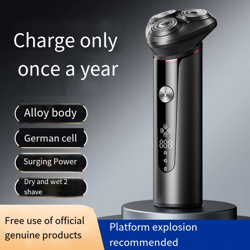 Premium Rechargeable Men's Electric Shaver with LCD Screen