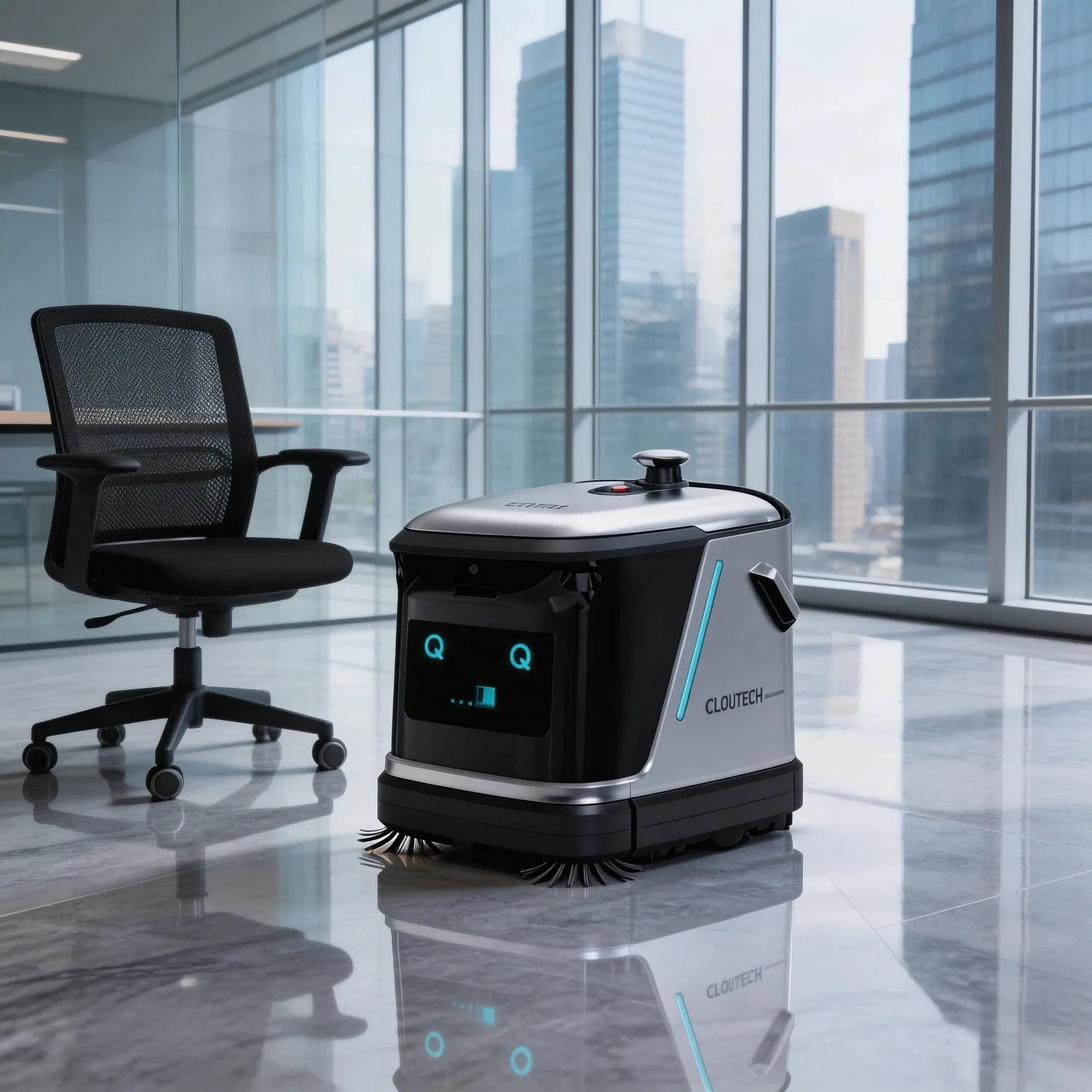 Commercial Lithium Iron Phosphate Battery Powered Robotic Scrubber Remote Monitoring Cleaning Robot