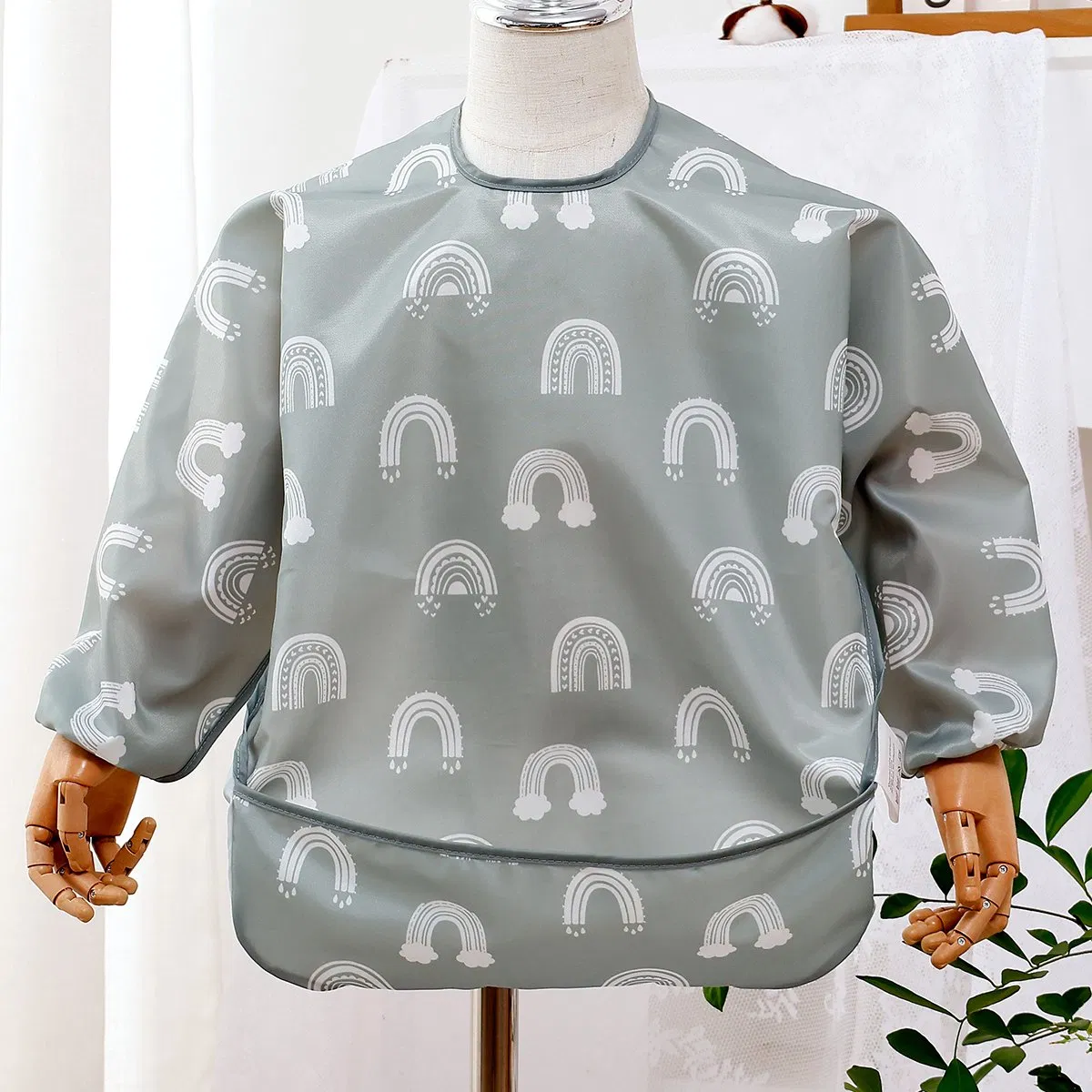 Long Sleeves OEM Baby Wear Private Label Logo Fastness Baby Bibs