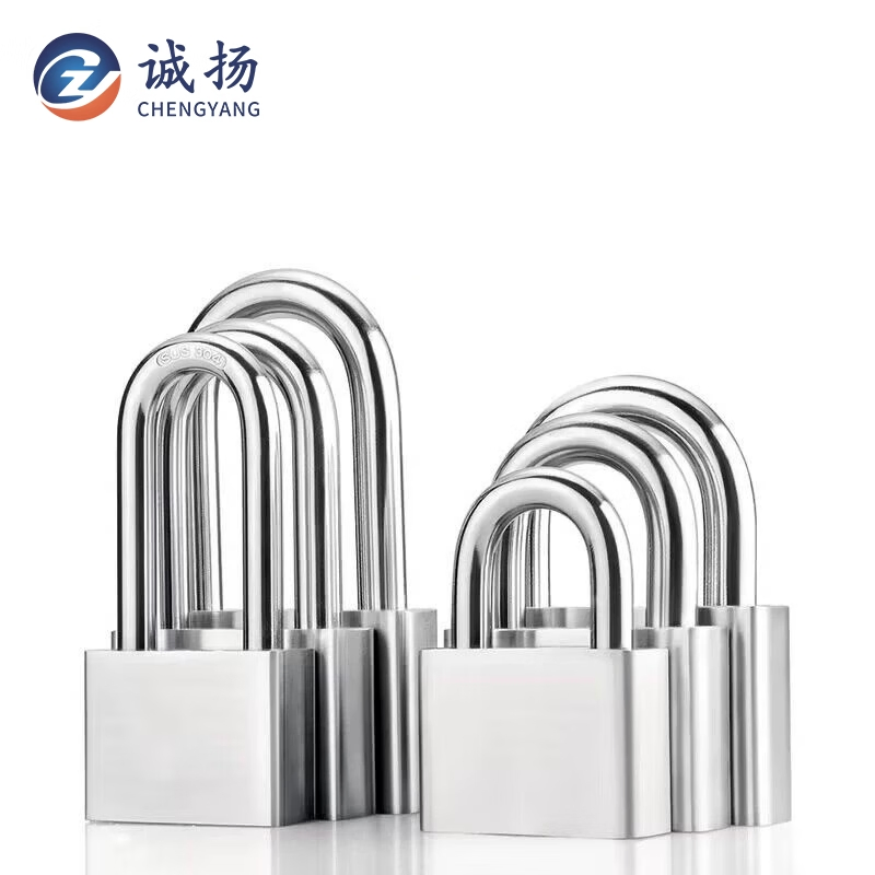 304 Padlock, Security Padlock, Fingerprint Padlock, Alarm Padlock 40mm Short Beam, Standard Four-Button [One Key and One Lock]