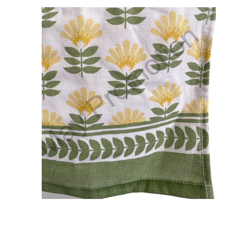 Beautiful Yellow Floral Cotton Kitchen Towel Terry Towel for Everyday Use