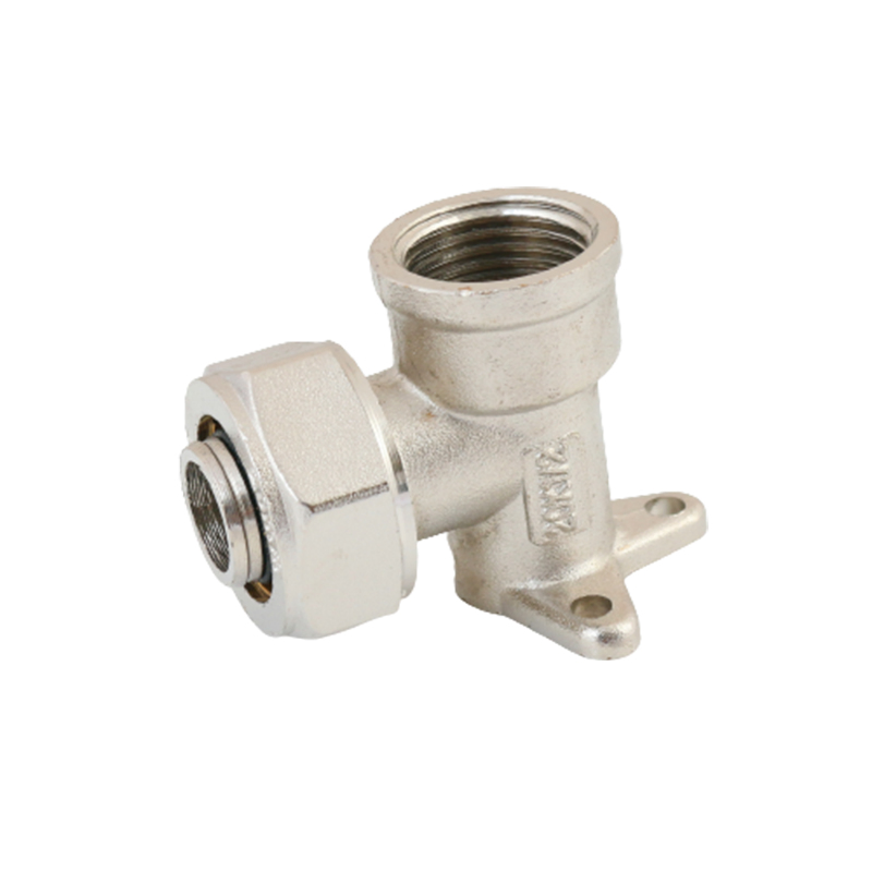 Pex-Al-Pex Brass Compression Fittings with Nickle Plated Wallplate Elbow Female Fittings