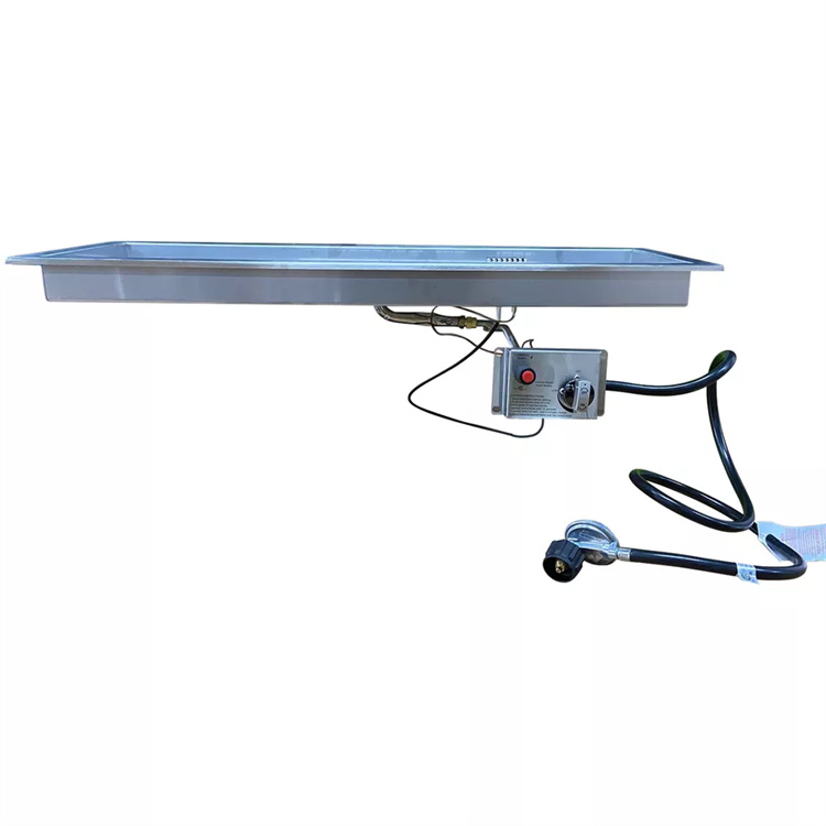 Stainless Steel Cover for Linear Drop-in Fire Pit Pan