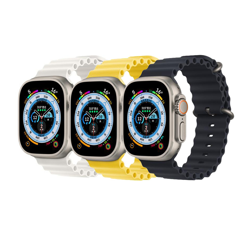 Factory Price Silicone Watch Band for iWatch S8 7 6 for Apple Watch Ultra Band Sport Loop Watch Accessories