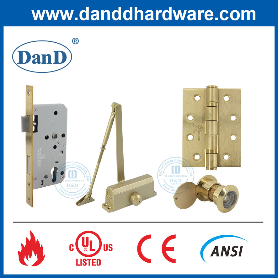 Architectral Hardware Zinc Alloy Satin Brass Golden Plated Door Viewer