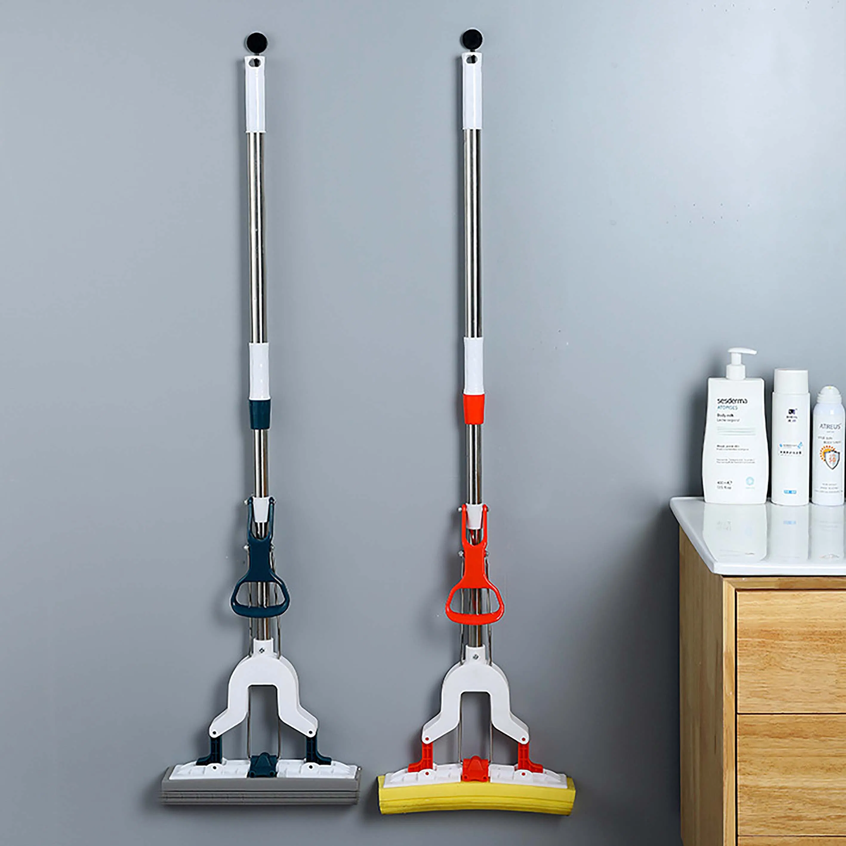 PVA Sponge Mop Bucket Wash Dry and Store Floor Cleaner Poly Mop