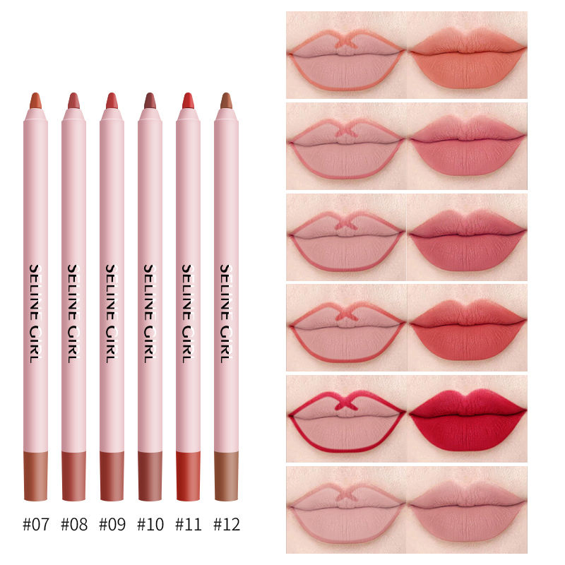 Seline Girl 12 Colors Smooth Texture Matte Lip Liner Pencil