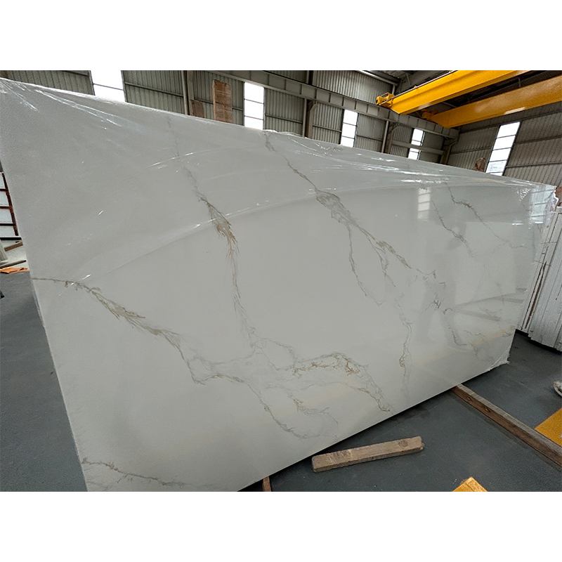 Polished Artificial/Engineered Stone Calacatta White Quartz with Grey Veins Slabs for Countertop/Kitchen/Vanitytop/Work Tops/Flooring Tiles/Project Price