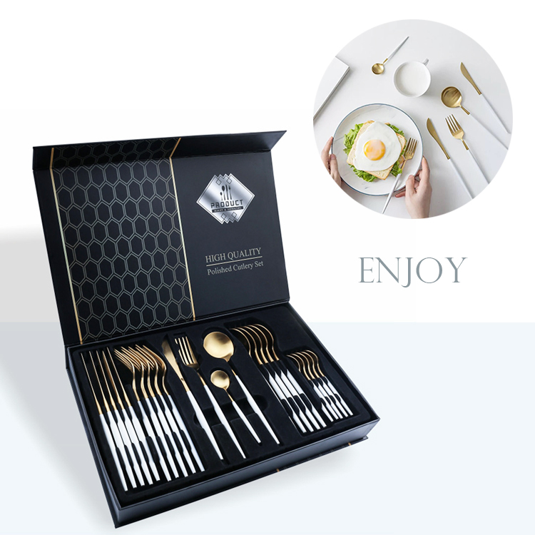 Stainless Steel Cutlery Set Platinum Portuguese Series Ins Style Cutlery