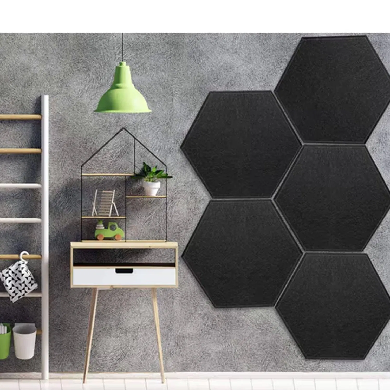 Ready to Ship Waterproof Polyester Fiber Hexagon Acoustic Panels Pet Felt