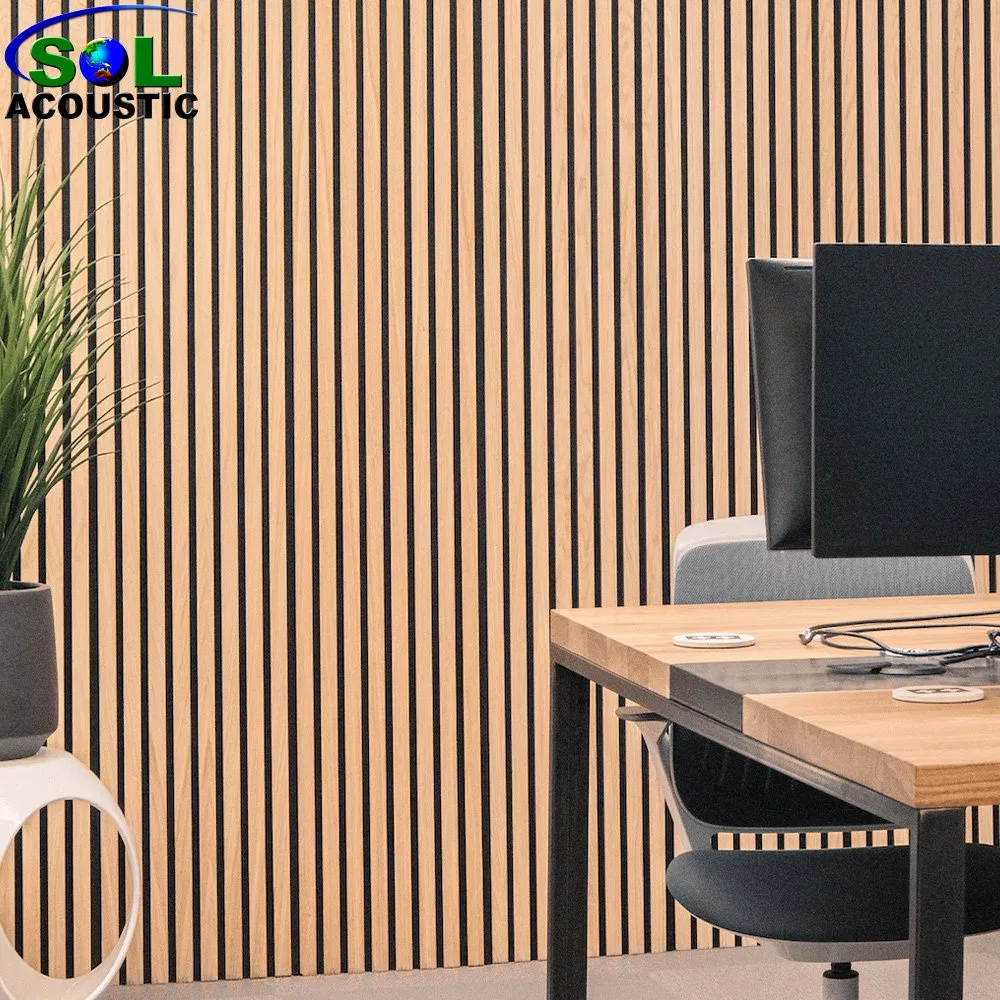 Sol Acoustic Wood Timber Slat Acoustic Panel Soundproofing Pet Felt MDF Board